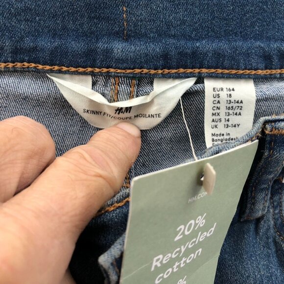 NWT H&M Womens Jeans Size 18 Skinny Fit Cotton Blue Denim Ankle Casual Classic - Picture 3 of 16